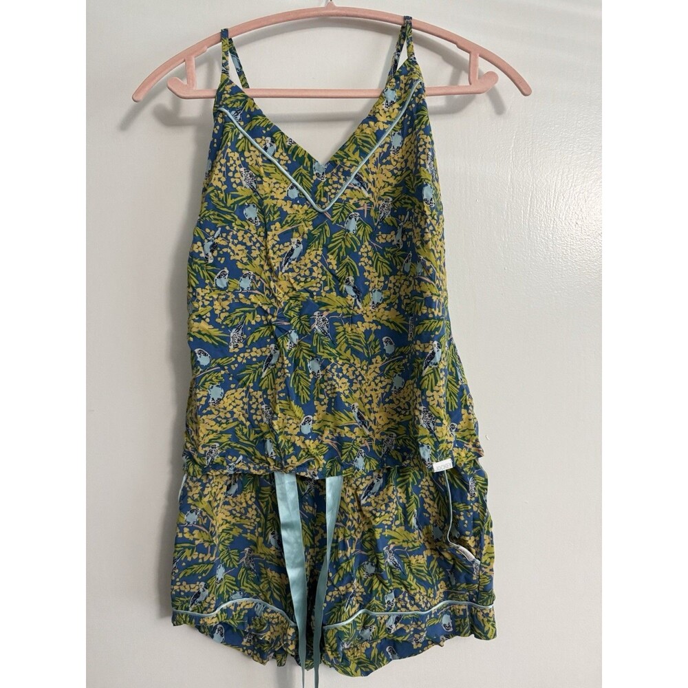 Jockey Pajama Set Size XS Blue Yellow Shorts